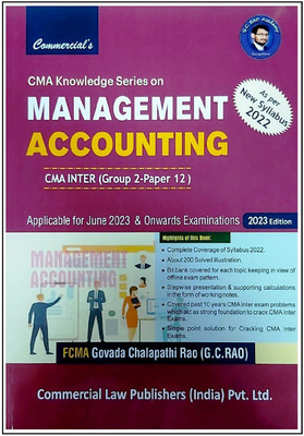 MA Knowledge Series On Management Accounting Group-2 Edition 2023(Paperback, COMMERCIAL LAW PUBLISHERS)