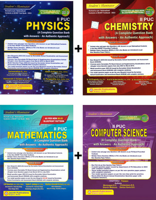 Jeevith 2nd PUC -PHYSICS. CHEMISTRY. MATHEMATICS. COMPUTER SCIENCE.|Set Of 4 Books|Student's Illuminators - A Complete Question Bank With Answers - An Authentic Approach|For 2023-24|(Paperback, Jeevith Publications) Jeevith 2nd PUC -PHYSICS. CHEMISTRY. MATHEMATICS. COMPUTER SCIENCE.|Set Of 4 Books|Student's Illuminators - A Complete Question Bank With Answers - An Authentic Approach|For 2023-24|(Paperback, Jeevith Publications)