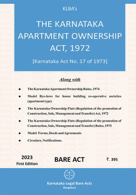 The Karnataka Appartment Ownership Act,1972(English)(Paperback, KLBA)