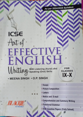 ICSE Art Of Effective English Class 9and 10(Pepper back, Meena Singh, O.p singh)