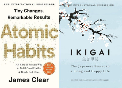 Atomic Habits + Ikigai: The Japanese Secret To A Long And Happy ( HARD COVER)(Hardcover, James Clear, Francesc Miralles)