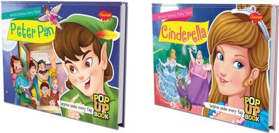 Cinderella and Peter Pan World Famous Fairy Tales : Kid's popup book of fairy tales, Children's pop-up storybook, Famous fairy tales for kids | Pack of 2 pop-up books(Paperback, SAWAN)