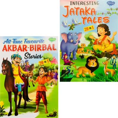All Time Favourite Akbar Birbal Stories And Interesting Jatka Tales Story Books (20 Stories In 1 Book) Set Of 2 Books(Paperback, SAWAN)