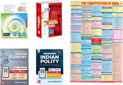 Geography Gc Leong Modern History Spectrum Economy Ramesh Singh And Indian Polity M Laxmikantth With Map Free(Paperback, 4 writers)