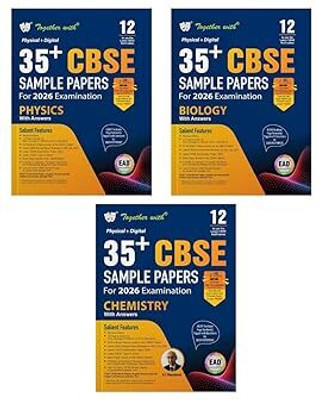 Together With 35+ CBSE Sample Papers Physics, Chemistry And Biology For Class 12 I Set Of 3 Books I EAD Series In Physical + Digital Edition Includes Solved & Unsolved Papers With CBQs & Topper’s Answer Sheet I For 2026 Board Exam Paperback – 19 April 2025(Paperback, Rachna Sagar)