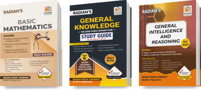 Combo Of Basic Maths, Sainik School GK And General Intelligence & Reasoning Guide Book For Class 6 Entrance Exams 2024 (AISSEE) (Set Of 3 Books, English Medium)(Paperback, Radian Book Company)