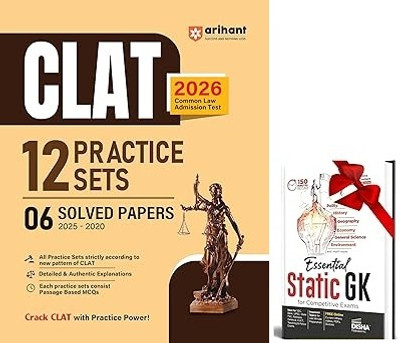 CLAT Solved Papers 2026 | 12 Practice Sets & 6 Solved Papers (2025–2020) For Common Law Admission Test | Passage-Based MCQs | New Exam Pattern | Detailed & Authentic Explanations & STATIC GK(Paperback, Mansi Varshney) CLAT Solved Papers 2026 | 12 Practice Sets & 6 Solved Papers (2025–2020) For Common Law Admission Test | Passage-Based MCQs | New Exam Pattern | Detailed & Authentic Explanations & STATIC GK(Paperback, Mansi Varshney)