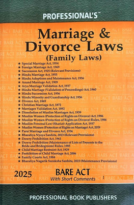 Marriage And Divorce Laws (Containing 27 Act) In Paperback With Short Comments(Paperback, Professional's)