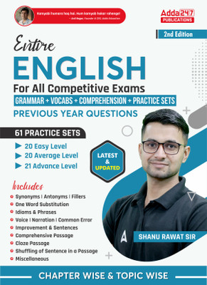 Entire English For All Competitive Exams |GRAMMAR|VOCABS|COMPREHENSION| 61 PRACTICE SETS With Previous Year Questions(Paperback, Adda247 Publications)