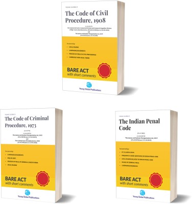 Combo Of 3 Latest Bare Act - The Code Of Criminal Procedure 1973, The Code Of Civil Procedure 1908 And The Indian Penal Code With State Amendments And Short Comments (2023 Edition)(Paperback, YGP)