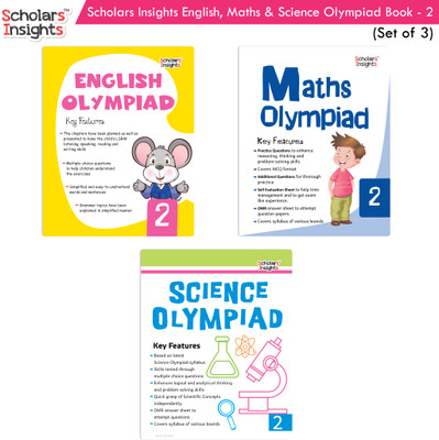 Scholars Insights Combo Set Of English, Maths And Science Olympiad Workbooks Grade 2| Set Of 3| Ages 7 - 9 Year(Paperback, Scholars Insights)