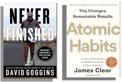 Bookswise Combo: ( Never Finished + Atomic Habit ) English Bestseller(Paperback, David Goggins, James Clearr)
