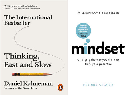 Think Fast And Slow And Mindset(Paperback, daniel kahneman, dr.carol s.dweck)