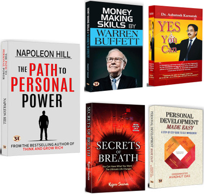 The Path To Personal Power + Money Making Skills + Secrets Of Breath + Yes You Can + Personal Development Made Easy | Secrets To Unlocking Financial Potential | Explore The Hidden Secret Of Breathing | Health & Wealth Creation Secrets (Set Of 5 Books In English)(Paperback, Napoleon Hill, Pradeep Tha The Path To Personal Power + Money Making Skills + Secrets Of Breath + Yes You Can + Personal Development Made Easy | Secrets To Unlocking Financial Potential | Explore The Hidden Secret Of Breathing | Health & Wealth Creation Secrets (Set Of 5 Books In English)(Paperback, Napoleon Hill, Pradeep Tha