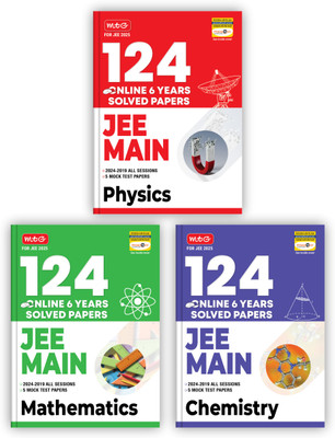 MTG 124 JEE Main Physics, Chemistry & Mathematics Online (2024-2019 All Session) 6 Previous Years Solved Papers (PYQ) For 2025 Exam | Get Free Access Of Smart Book With 5 Mock Test Paper (Set Of 3 Books)(Paperback, MTG Editorial Board) MTG 124 JEE Main Physics, Chemistry & Mathematics Online (2024-2019 All Session) 6 Previous Years Solved Papers (PYQ) For 2025 Exam | Get Free Access Of Smart Book With 5 Mock Test Paper (Set Of 3 Books)(Paperback, MTG Editorial Board)