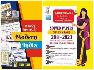 A Brief History Of Modern India + 
General Studies - 1 ( 2011- 2023) Solved Papers | UPSC | Prelims | Mains Exam |Combo Set Of - 2 | 2024/edition(Paperback, Rajiv Ahir, Spectrum Editorial Board)