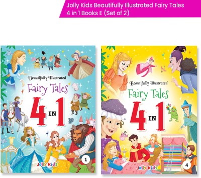 Jolly Kids Beautifully Illustrated Classic Fairy Tales 4 In 1 Books E Set Of 2 For Kids Ages 3+| Beauty And The Beast, Rapunzel, Cinderella, The Frog Prince, The Princess And The Pea, Sleeping Beauty(Paperback, Jolly Kids)
