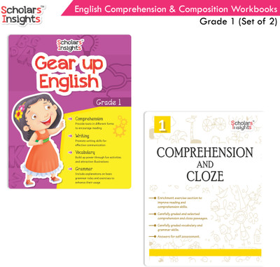Scholars Insights Combo Set Of Comprehension & Composition English Grammar Workbooks Grade 1| Set Of 2(Paperback, Scholars Insights)
