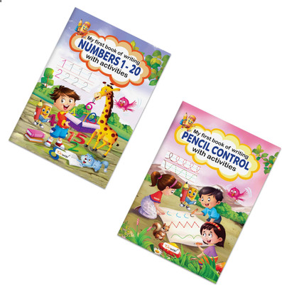 My First Book Of Writing Pencil Control And Numbers 1-20 With Activities : Numbers Tracing And Colouring Book, Pencil Tracing For Beginners | Pack Of 2 Writing Activity Books(Paperback, GOWOO)