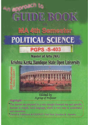 POLITICAL SCIENCE : M.A. Fourth Semester [4th Sem] : An Approach To Guide Book On POLITICAL SCIENCE [Women And Politics] For M.A. Fourth Semester Under Krishna Kanta Handique State Open University With Paper Code PG-PS-S403 : CBCS In Accordance With NEP And Prepared By A Group Of Experienced Profess