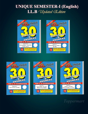 Unique Law Series 30 Q & A For LLB Examination 1st Semester COMBO (Constitutional Law Of India-1, Law Of Tort, Contract -1, Jurisprudence-1, Law Of Crimes (BNS) (Paperback, UNIQUE) Edition 2025(Paperback, NITIN PRAKASHAN)