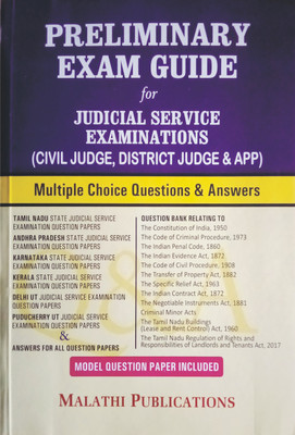 Latest Preliminary Exam Guide For Judicial Service Examinations | Civil Judge, District Judge & APP | Multiple Choice Questions & Answers, Question Bank Relating To Various Acts With Model Q & A | 2023(Paperback, Editorial Board of Malathi Publications)