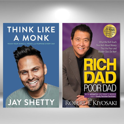 Think Like A Monk & Rich Dad Poor Dad Combo Book Set English(Paperback, Robert Kiyosaki, Jay Shetty)