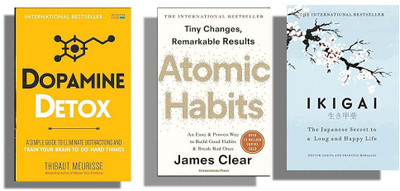 AnushkaBooks Combo;- Dopamine Detox & Atomic Habit & Ikigai ( English, Pack 3 ) Life Changing Books Combo(Paperback, Thibaut Meurisse, James)
