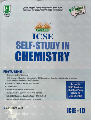 Evergreen ICSE Self-Study In CHEMISTRY - Class 10 For 2026 Examination(Paperback, BALJINDER KAUR)