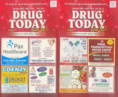 Drug Today January To April 2023 Part 1 And 2 (Drug Today Latest Edition Released In March 2023)(Paperback, Drug Today)