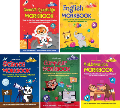 English, Mathematics, General Knowledge. Science, Computer Workbook Class 4 - Useful For Unit Tests, School Examinations And Olympiads(Paperback, Ashok Kumar & Prasoon Kumar)
