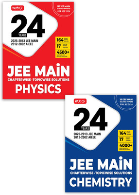 MTG 24 Years JEE MAIN (2025-2002) Chapterwise Topicwise Previous Years Solved Papers Physics, Chemistry PYQ Book For 2026 Exam | 181 JEE Main ONLINE & OFFLINE Papers (Set Of 2)(Paperback, MTG Editorial Board)