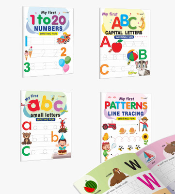 My First Capital Letters ABC, Small Letters Abc, Numbers 1-20 And Line Tracing Patterns Writing Fun : Writing Workbook Set For Preschool, Line Tracing And Letter Writing Book | Set Of 4 Writing Books(Paperback, GOWOO) My First Capital Letters ABC, Small Letters Abc, Numbers 1-20 And Line Tracing Patterns Writing Fun : Writing Workbook Set For Preschool, Line Tracing And Letter Writing Book | Set Of 4 Writing Books(Paperback, GOWOO)