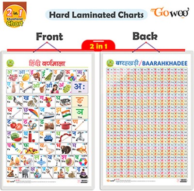 2 IN 1 HINDI VARNMALA AND BAARAHKHADEE, Wall Poster For Room Decor High Quality Paper Print With Hard Lamination (20 Inch X 30 Inch, Rolled)(Hardcover, Sahil)