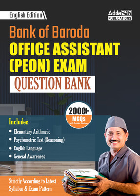 Bank Of Baroda Office Assistant (Peon) Exam 2025 Question Bank | 2000+ MCQ's With Detailed Solutions Book(Paperback, Adda247 Publications)