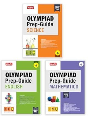 MTG Olympiad Prep-Guide Class-4 Mathematics, Science & English (Set Of 3 Books) - Detailed Theory, IMO-NSO-IEO Previous Years Questions With Self Test For SOF 2025-26 Exam Paperback – 14 April 2025(Paperback, Mtg Editorial Board)