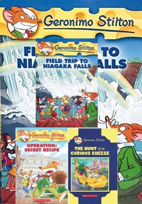 GERONIMO STILTON THE HUNT FOR THE CURIOUS CHEESE, 24 FIELD TRIP TO NIAGARA FALLS Paperback, Operation: Secret Recipe (Geronimo Stilton 66) 3 BOOK SET(Hardcover, GERONIMO STILTON)