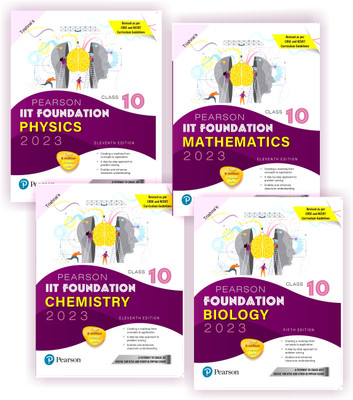 Class 10th IIT Foundation Physics + Chemistry + Biology+ Maths Pearson For 2023-24 Examinations Set Of 4 Books(Paperback, Trishna's) Class 10th IIT Foundation Physics + Chemistry + Biology+ Maths Pearson For 2023-24 Examinations Set Of 4 Books(Paperback, Trishna's)