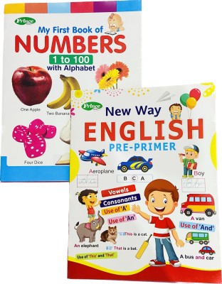 STARBUK Set Of 2 My First Book Numbers 1 To 100 With Alphabet Reading Book And New Way English Pre-Primer Learning And Writing Book For Kids(Paperback, STARBUK)