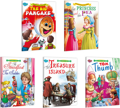The Princess & The Pea, The Big Pancake, The Treasure Island, The Steadfast Tin Soldier, Tom Thumb | 5 World Famous Story Books By Sawan(Paperback, Manoj Publications Editorial Board)
