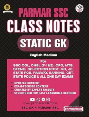 Parmar SSC Class Notes Static GK (Paperback, Parmar Sir)(Paperback, PARMAR SIR)