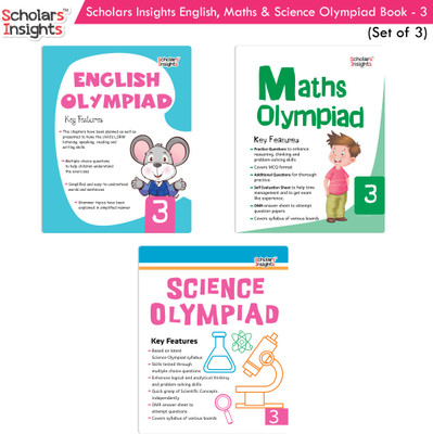Scholars Insights Combo Set Of English, Maths And Science Olympiad Workbooks Grade 3| Set Of 3| Ages 8 - 10 Year(Paperback, Scholars Insights)