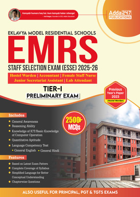 EMRS Staff Selection (ESSE) 2025–26 Tier- I Preliminary Exam Hostel Warden/Accountant/Lab Attendant/Female Staff Nurse/Junior Secretariat Assistant Complete Study Material With 2500+ MCQs(Paperback, Adda247 Publications)