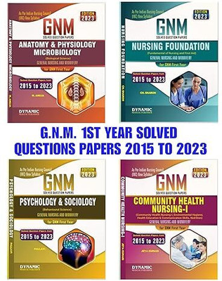 Gnm 1st Year Solved Question Papers Pack Of 4 Subjects ( 2015 To 2023 As-Per Inc New Syllabus Indian Nursing Council ) Anatomy & Physiology Microbiology.community Health Nursing-1. Nursing Foundation. Psychology & Sociology(Paperback, M.ANUJA, PALLAVI, SHARON, JEYA KUMARI) Gnm 1st Year Solved Question Papers Pack Of 4 Subjects ( 2015 To 2023 As-Per Inc New Syllabus Indian Nursing Council ) Anatomy & Physiology Microbiology.community Health Nursing-1. Nursing Foundation. Psychology & Sociology(Paperback, M.ANUJA, PALLAVI, SHARON, JEYA KUMARI)