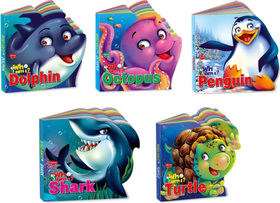 Learn About Water Animals | Who Am I Die-Cut Shape Board-Books | Pack Of 5 Books(Board Book, Manoj Publications Editorial Board)