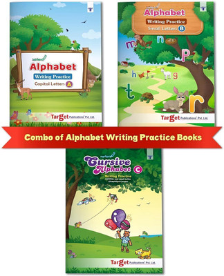 Nurture English Alphabet Writing Practice Books For Kids | 3 To 8 Year Old | ABCD Capital, Small And Cursive Letter Tracing Practise For Nursery, Preschool And Primary Children | Set Of 3 Books(Paperback, Content Team at Target Publications)