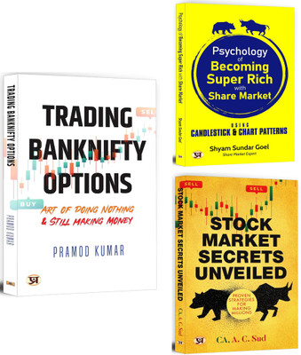 Trading Banknifty Options + Psychology Of Becoming Super Rich With Share Market + Stock Market Secrets Unveiled: Proven Strategies For Making Millions | Learn Powerful Trading Techniques And Financial Wisdom (Set Of 3 Books In English)(Paperback, Pramod Kumar, Shyam Sundar Goel, CA, A. C. Sud) Trading Banknifty Options + Psychology Of Becoming Super Rich With Share Market + Stock Market Secrets Unveiled: Proven Strategies For Making Millions | Learn Powerful Trading Techniques And Financial Wisdom (Set Of 3 Books In English)(Paperback, Pramod Kumar, Shyam Sundar Goel, CA, A. C. Sud)