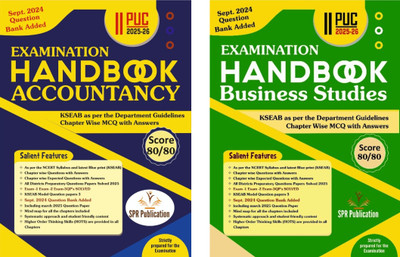 SPR 2nd PUC Handbooks - Accountancy + Business Studies |Set Of 2 Books| KSEAB As Per The Department Guidelines Chapter Wise MCQ With Answers | For 2025 - 26|(Paperback, Damodar Pai B.P, Raghava B., Hemavathi. J)