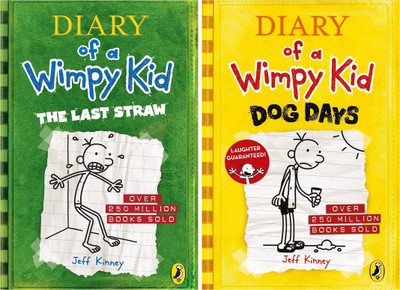 Set Of 2 (Two) Books Of Diary Of A Wimpy Kid : The Last Straw, Dog Days(Paperback, Jeff Kinney)