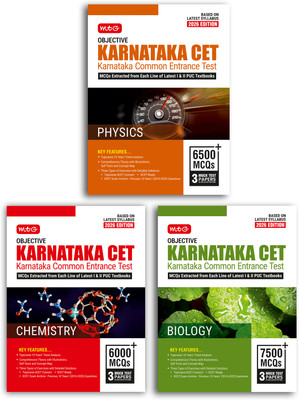 MTG Objective Karnataka CET (KCET) Physics, Chemistry & Biology For 2026 Exam (Set Of 3 Books) | KCET Topicwise Theory With 10 Previous Years Solved Question Papers | KCET PYQs & Mock Test Papers(Paperback, MTG Editorial Board)